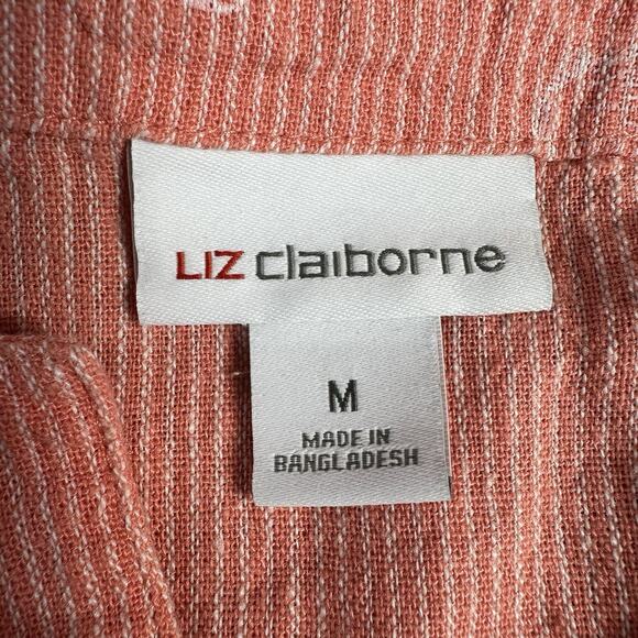 Liz Claiborne Sz Medium Coral Sea Shell Linen Blend V Neck Sleeveless Tank Top - Picture 7 of 8